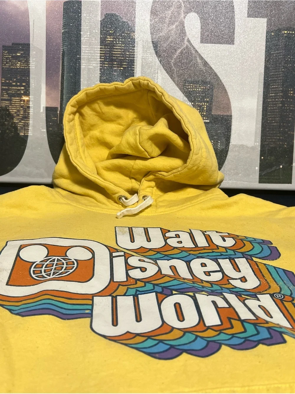 Yellow Retro Walt Disney World Graphic Crewneck Sweatshirt